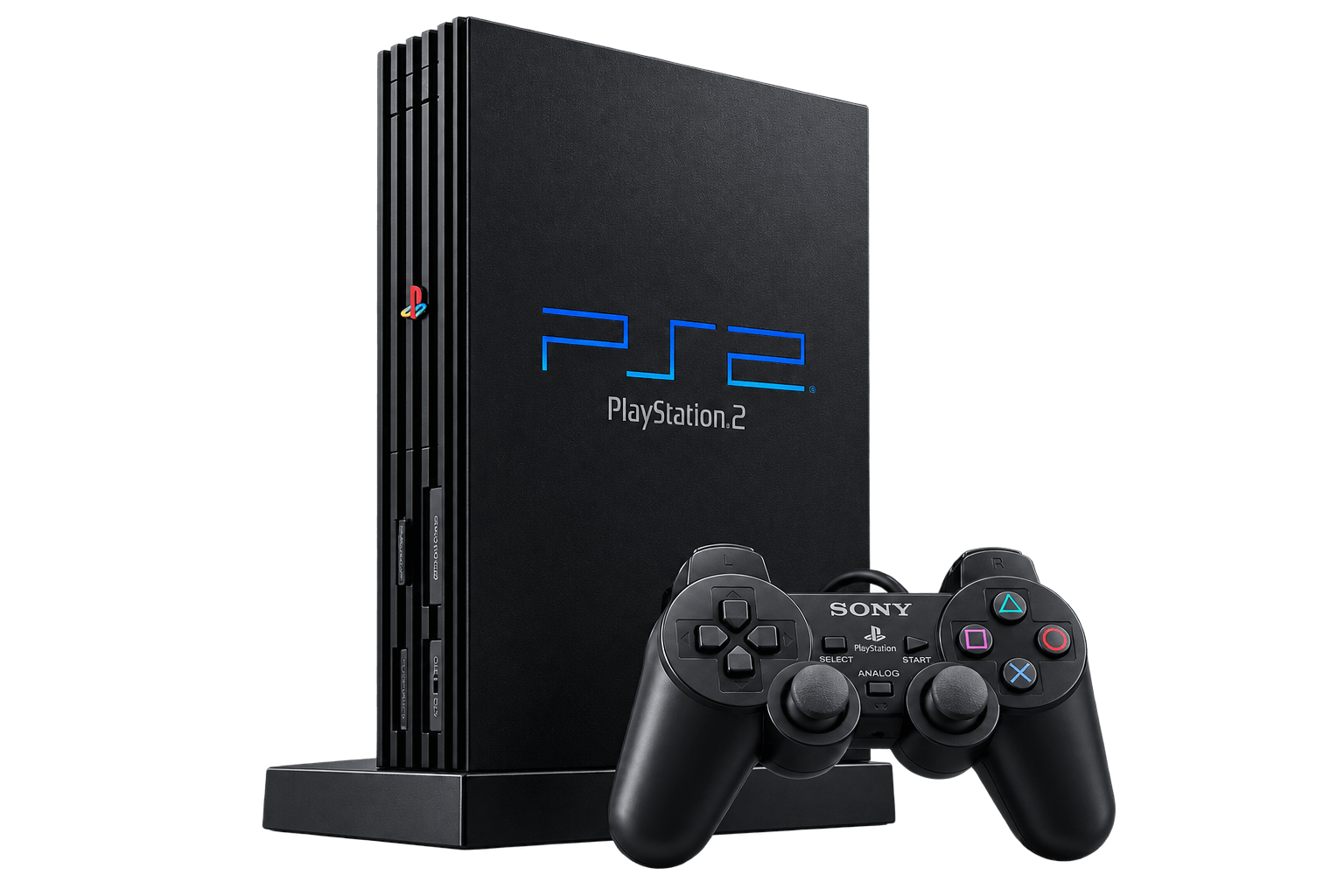 PlayStation 2 console and controller