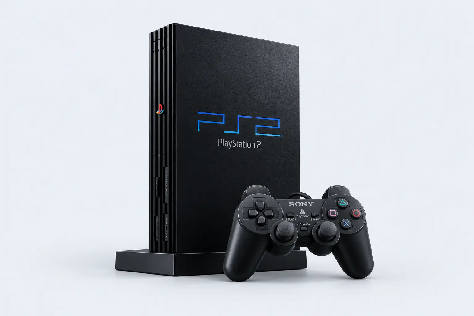 PlayStation 2 console and controller for PS2 BIOS setup